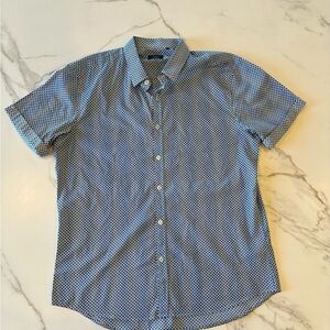 7 Diamonds Blue and White Patterned Shirt